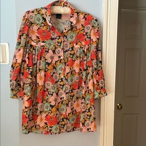 Smythe Vibrant Multicolor Floral Blouse